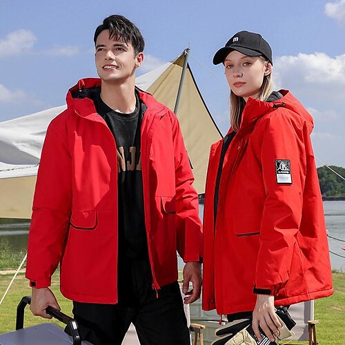 

Men's Women's Hiking 3-in-1 Jackets Ski Jacket Waterproof Hiking Jacket Winter Outdoor Thermal Warm Fleece Lining Waterproof Windproof Outerwear Winter Fleece Jacket Trench Coat Hunting Ski