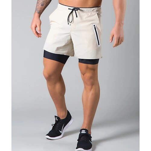 

Per uomo Pantaloncini da corsa Pantaloncini da palestra A cordoncino 2 in 1 Pantaloncini / Cosciali Informale Athleisure Cotone Traspirante Morbido Asciugatura rapida Yoga Fitness Allenamento in