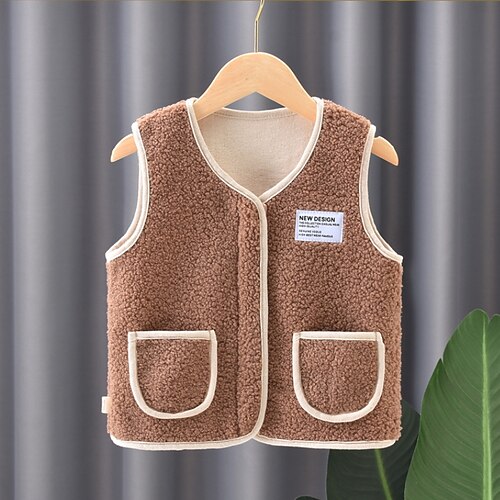 

Toddler Girls' Vest Coat Solid Color Active Outdoor Coat Outerwear 3-7 Years Spring Blue Pink khaki