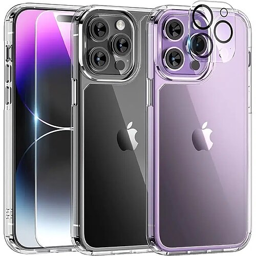 

1 sett Telefon Skjermbeskytter kameralinsebeskytter Til Apple iPhone 14 Pro Max iPhone 13 Mini iPhone 12 iPhone 11 Herdet glass TPU 9H hardhet Anti-fingeravtrykk Høy Oppløsning (HD) Ultratynn 3D