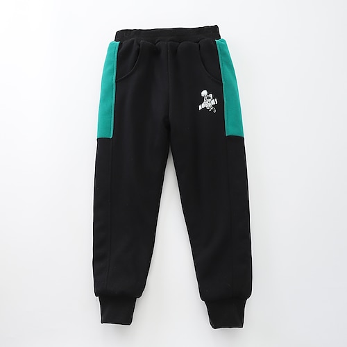 

Toddler Boys Sweatpants Trousers Cartoon Color Block Keep Warm Comfort Pants Outdoor Cotton Fashion Cool Green Blue Purple / Winter / Fall