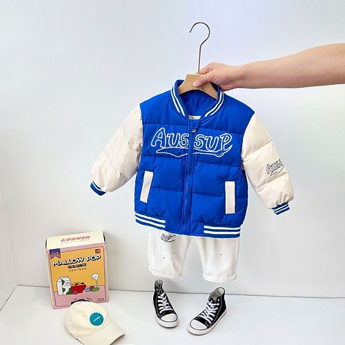 

Toddler Boys Baseball Jackets Outerwear Solid Color Long Sleeve Coat Outdoor Adorable Silver Green Black Winter Fall 3-7 Years