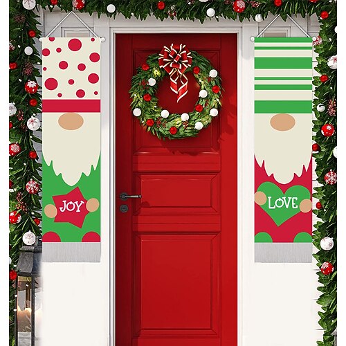 

Christmas Nordic Woven Wall Hanging Photography Background Cute Dwarf Cure Children's Room Bedroom Livingroom 32.5x130cm(13x52inch)