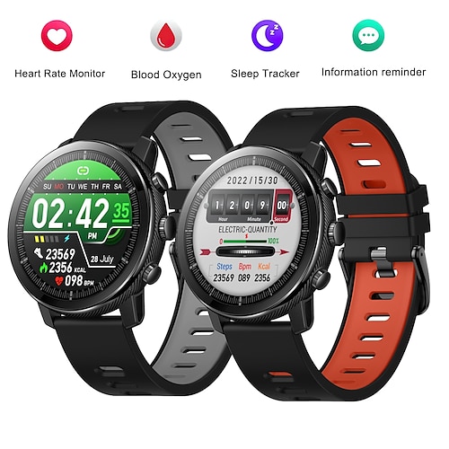 

L28 Smart Watch 1.3 inch Smartwatch Fitness Running Watch Bluetooth ECGPPG Temperature Monitoring Call Reminder Compatible with Android iOS Women Men Waterproof GPS Long Standby IP 67 46mm Watch Case