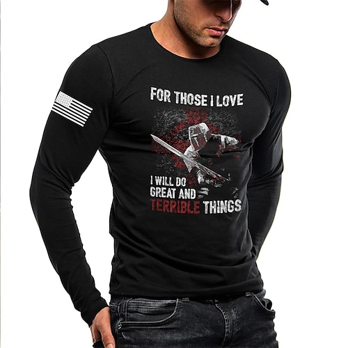 

Men's T shirt Tee Letter Graphic Prints Crew Neck Black Red Navy Blue Hot Stamping Street Sports Long Sleeve Print Clothing Apparel Basic Designer Casual Comfortable