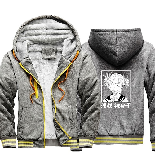 

Inspired by My Hero Academia Himiko Toga Hoodie Outerwear Sherpa Jacket Anime Graphic Outerwear For Men's Women's Unisex Adults' Hot Stamping 100% Polyester Casual Daily