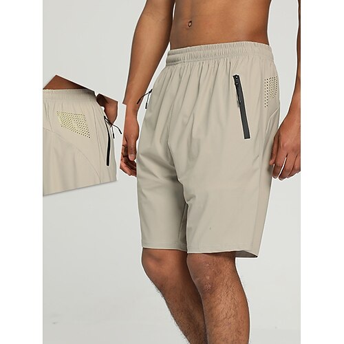

Men's Running Shorts Athletic Shorts Elastic Waistband Zipper Pocket Shorts Athletic Athleisure Breathable Quick Dry Soft Fitness Gym Workout Running Sportswear Activewear Solid Colored Black Blue