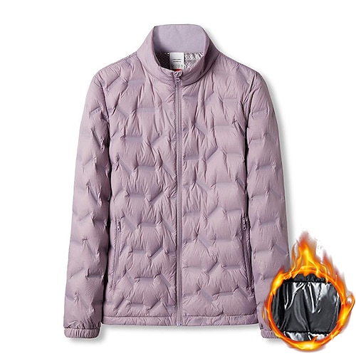 

Women's Hiking Down Jacket Quilted Puffer Jacket Heat Reflective Jacket Winter Outdoor Thermal Warm Windproof Breathable Lightweight Outerwear Winter Jacket Trench Coat Hunting Ski / Snowboard Fishing