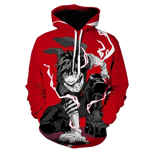 

Inspired by My Hero Academia Deku Hoodie Cartoon Manga Anime Front Pocket Graphic Hoodie For Men's Women's Unisex Adults' 3D Print 100% Polyester Casual Daily