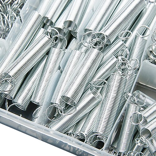 

200pcs Spring Set Coil Tool Extension And Compression Tension Accessories With Storage Box Portable Metal Steel Repairs Assorted