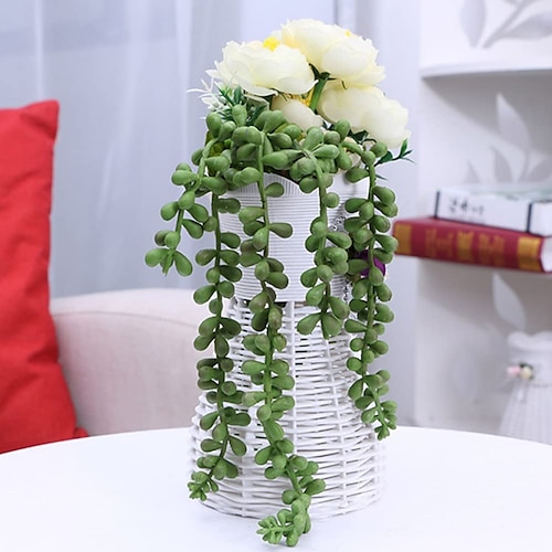 

Artificial String of Pearls Plant 1Pc 33.5cm Home Artificial Plants Decorations Wedding Party Display