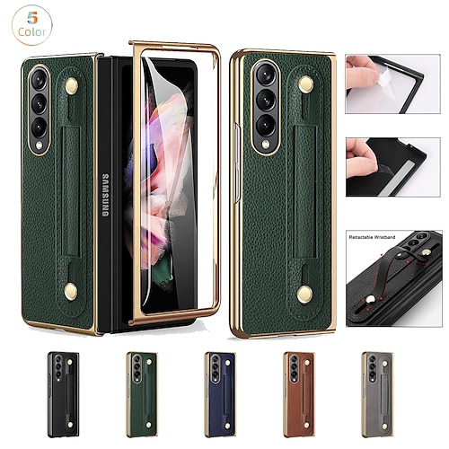 

Phone Case For Samsung Galaxy Flip Z Fold 4 Z Fold 3 Bumper Frame Flip Full Body Protective Solid Colored TPU