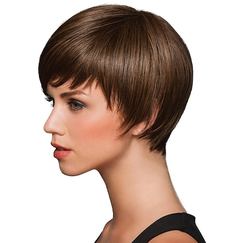 

short pixie cut Highlight Wig Human Hair Bob Wig Straight NO Lace Front Machine made Human Hair Wigs Brazilian Remy Colored Short Bob Ombre Human Hair Wigs