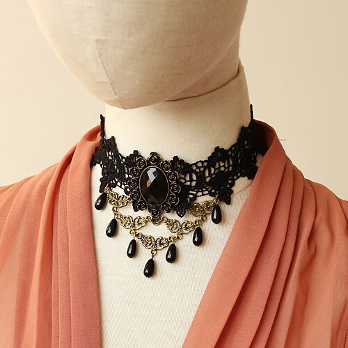 

Tattoo Choker Necklace Accessories Retro Vintage Punk & Gothic Steampunk Alloy For Goth Girl Cosplay Halloween Carnival Masquerade Women's Costume Jewelry Fashion Jewelry