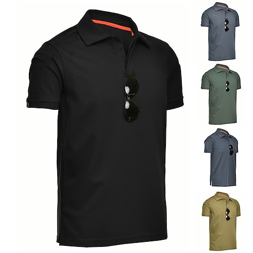 

Per uomo POLO Camicia da golf Golf Strada Informale Collo a polo Manica corta Di tendenza Informale Tinta unica Simples Primavera estate Standard Nero Verde Cachi Grigio POLO