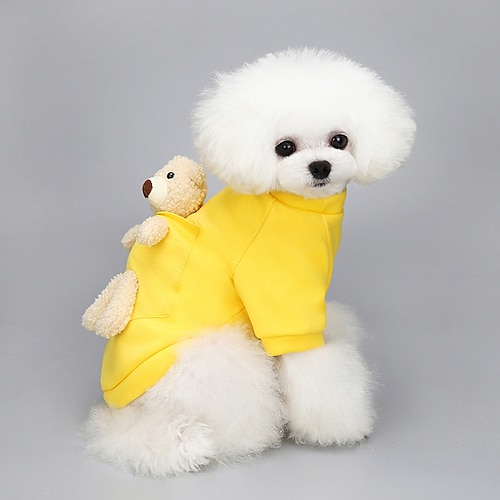 

Net rouge poche ours chien pull chien vêtements hiver peluche petit chien chaud vêtements pour animaux de compagnie