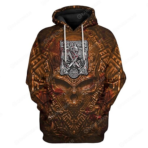 

Inspired by Vikings Warriors Viking Tattoo Hoodie Cartoon Manga Anime Front Pocket Graphic Hoodie For Men's Women's Unisex Adults' 3D Print 100% Polyester Casual Daily
