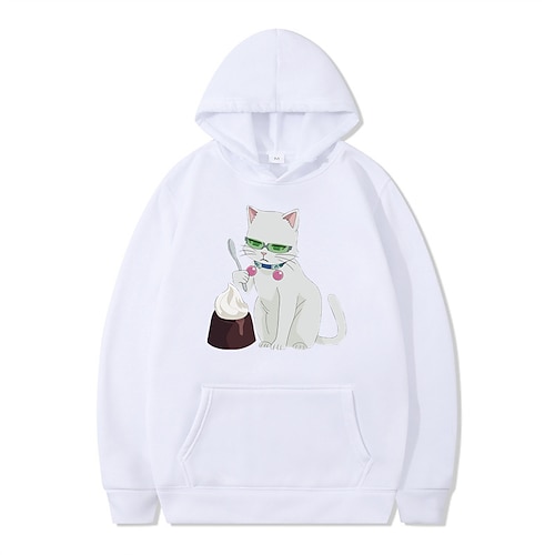 

Animal Cat Hoodie Cartoon Manga Anime Front Pocket Graphic Hoodie For Men's Women's Unisex Adults' Hot Stamping 100% Polyester Casual Daily