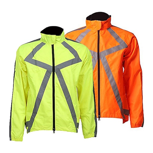 

Men's Women's Cycling Jacket Long Sleeve Bike Top with 3 Rear Pockets Mountain Bike MTB Road Bike Cycling Breathable Quick Dry Moisture Wicking Soft Green Orange Color Block Polyester Spandex Sports