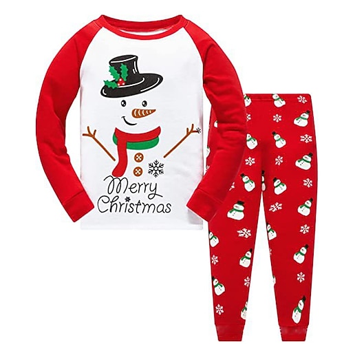 

Toddler Boys 2 Pieces T-shirt & Pants Pajama Set Long Sleeve Green Black Light Green Graphic Cartoon Crewneck Winter Fall Fashion Casual 3-7 Years