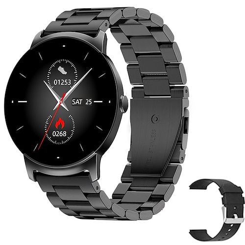 

iMosi Q12 Smart Watch 1.32 inch Smartwatch Fitness Running Watch Bluetooth Temperature Monitoring Pedometer Call Reminder Compatible with Android iOS Women Men Waterproof Long Standby Message Reminder