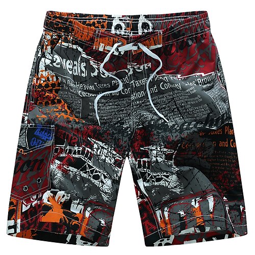 

Men's Swim Shorts Swim Trunks Board Shorts Drawstring Elastic Waist Graphic Prints Comfort Breathable Short Casual Daily Beach Fashion Streetwear Blue Red Micro-elastic