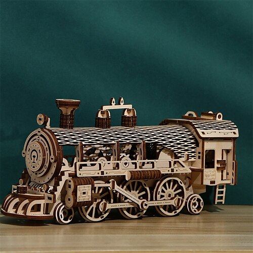 

3D Wooden Puzzles DIY Model Steam Trains Puzzle Toy Gift for Adults and Teens Christmas/Birthday Gift