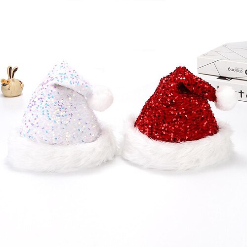 

Plush Santa Hat,Christmas Hat,Xmas Holiday Hat Christmas Hats Extra Thicken Fur,Santa Hat Adult for Women Mens Holiday Party