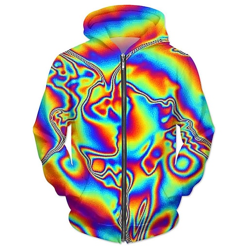 

Men's Full Zip Hoodie Jacket Green Red Hooded Abstract Graphic Prints Zipper Print Sports Outdoor Daily Sports 3D Print Streetwear Designer Casual Spring Fall Clothing Apparel Hoodies