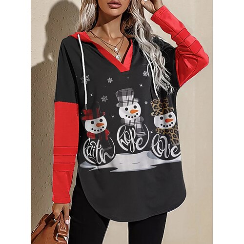 

Snowman Masquerade Hoodie Women's Christmas Christmas Carnival Masquerade Adults' Christmas New Year Eve Polyester Top