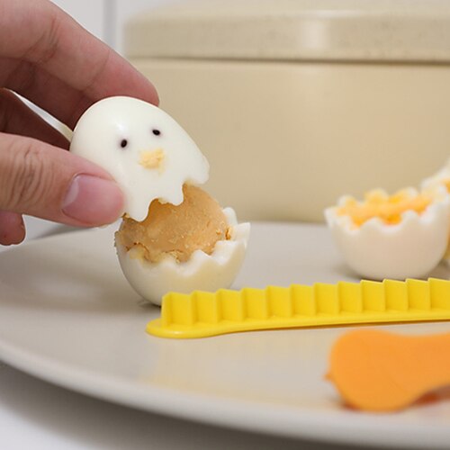 

Lace Egg Cutter Boiled Egg Cut Moulding Machine Egg Shaped Diy Mould 2 Packages