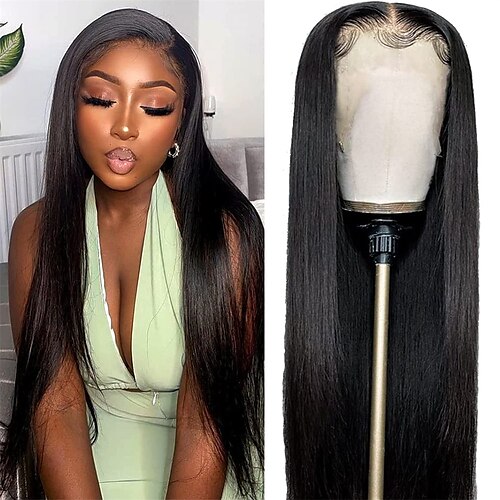 

Lace Front Wigs Human Hair Straight 13x4 Lace Front Human Hair Wigs For Black Women 150% Density HD Lace Frontal Human Hair Wig Pre Plucked With Baby Hair Natural Color