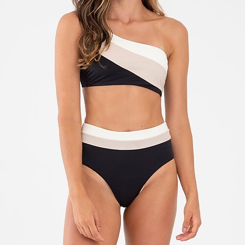 

Women's Swimwear Bikini 2 Piece Normal Swimsuit Slim Plain Multi Color Black Camisole Strap Bathing Suits New Vacation Fashion / Sexy
