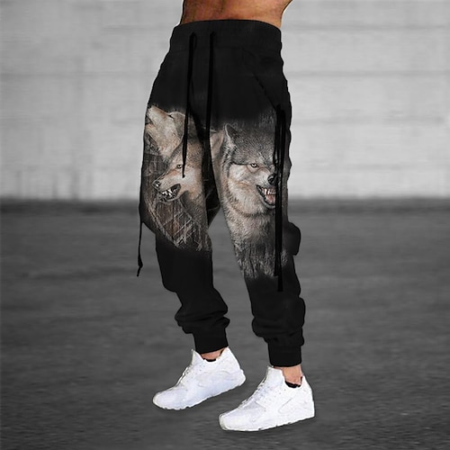 

Men's Sweatpants Joggers Trousers Drawstring Elastic Waist 3D Print Graphic Prints Comfort Sports Outdoor Casual Daily Cotton Blend Streetwear Designer Black Grey Micro-elastic