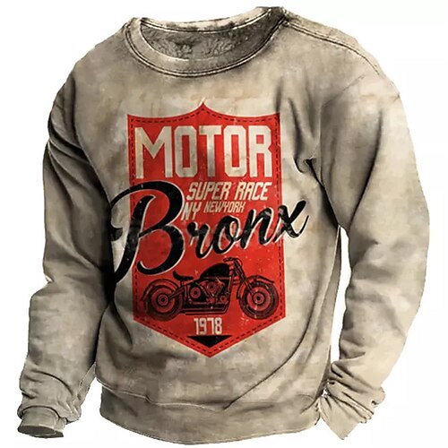 

Men's Sweatshirt Pullover Khaki Crew Neck Letter Graphic Prints Print Daily Sports Holiday 3D Print Basic Streetwear Designer Spring & Fall Clothing Apparel Hoodies Sweatshirts