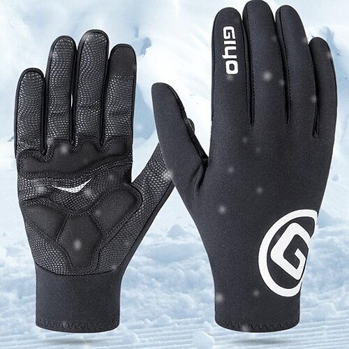 

Bike Gloves Cycling Gloves Touch Gloves Winter Full Finger Gloves Anti-Slip Windproof Breathable Lightweight Sports Gloves Road Cycling Outdoor Exercise Cycling / Bike Black Red for Adults'