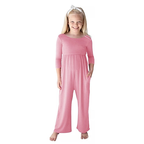 

Kids Girls' Overall & Jumpsuit Solid Color Active Outdoor 7-13 Years Fall Green Black Blue