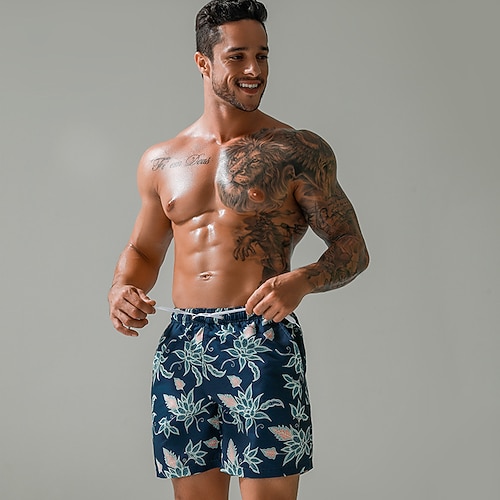 

Men's Swim Shorts Swim Trunks Board Shorts Beach Shorts Pocket Drawstring Elastic Waist Graphic Comfort Breathable Knee Length Casual Daily Holiday Fashion Streetwear White / Black Green