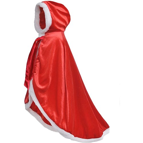 

Christmas Cloak for Kids Christmas Fur Coat Princess Cosplay Hooded Cape Girls Dress Up Children Warm Winter Wrap Shawl