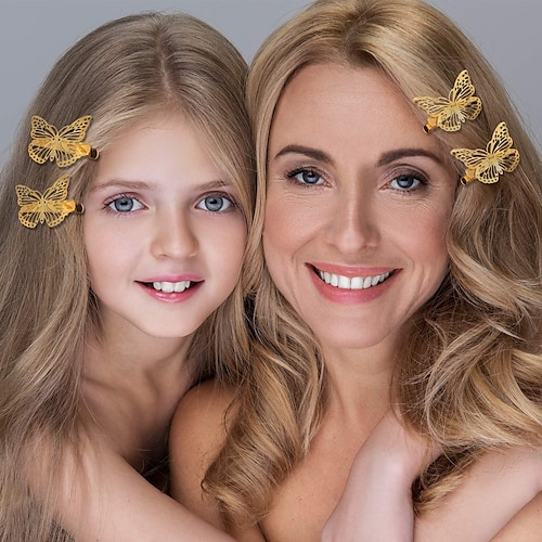 

12pcs Toddler Girls' Sweet Daily Butterfly Hair Accessories Gold
