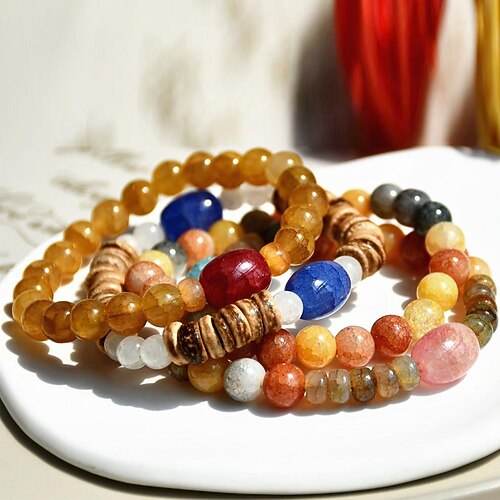 

Women's Couple's Bead Bracelet Beaded Retro Natural Acrylic Bracelet Jewelry B1656 / B1658 / B1657 For Gift Daily