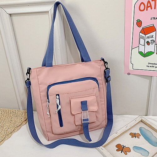 

Women's Canvas Bag Crossbody Bag Shoulder Bag Oxford Cloth Zipper Plain Daily Green Black Blue Pink