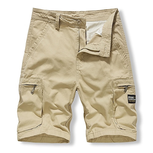 

Homens Bermuda Cargo Shorts de Trilha Bolso Com Zíper Tecido Conforto Respirável Ao ar livre Diário Para Noite 100% Algodão Moda Casual Preto Verde Tropa