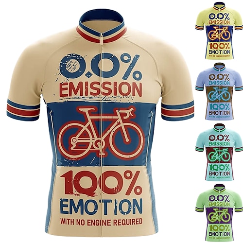 

21Grams Men's Cycling Jersey Short Sleeve Bike Jersey Top with 3 Rear Pockets Mountain Bike MTB Road Bike Cycling Breathable Moisture Wicking Quick Dry Reflective Strips Yellow Blue Green Graphic