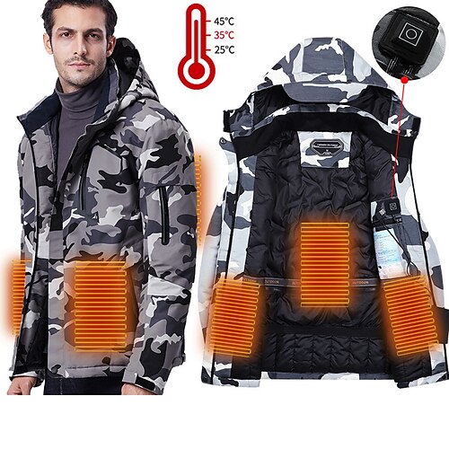 

Smart Heating Men's and Women's Sweater Jacket Fashion Cotton Jacket Waterproof Windproof Plush Warm Jacket Large R209