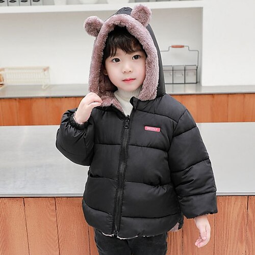 

Toddler Boys Hoodie Jacket Outerwear Solid Color Long Sleeve Coat Outdoor Adorable Daily Black Pink Yellow Winter Fall 3-7 Years