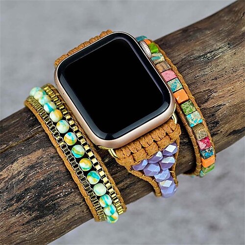 

1PC Smart Watch Band Compatible with Apple iWatch Apple Watch Ultra 49mm Series 8/7/6/5/4/3/2/1 / SE Handmade Braided Rope for iWatch Smartwatch Strap Wristband Fabric Handmade Multilayer Breathable