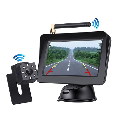 

ksj-430w 4.3 inch TFT-LCD 480p 1/4 inch color CMOS Wireless 120 Degree 4.3 inch Car Rear View Kit Waterproof / LCD Screen / AHD for Car Reversing camera