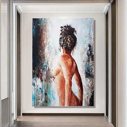 

Nude Oil Painting Hand Painted Vertical People Contemporary Modern Rolled Canvas (No Frame)
