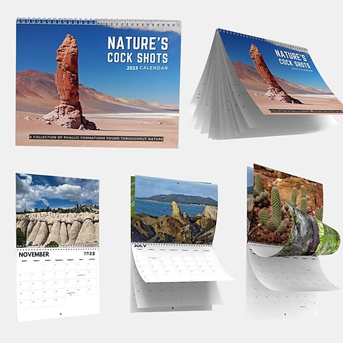 

2023 New Nature's Cock Shots Calendar Monthly Writing Focus Planner Special Christmas Gift